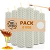 DECEVI Candele in Cera d'Api Naturale 100% - Fatte a Mano, Senza Paraffina DECEVI (Pack 6 Bianco, 10 x 2 cm)
