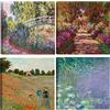 DìMò ART Quadri Classici d'Arte Claude Monet 4 pz 30x30 CM cadauno Stampa su tela Canvas Arredamento Arte Arredo per cucina, camera da letto, soggiorno, salotto, bar, ufficio, ristorante