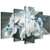 B&D XXL - Quadri Moderni Camera da Letto Grandi, Fiori Orchidea, 200x100 cm | Chiodi Inclusi, 5 Pezzi, Quadro Moderno, Murale Arte, Stampe da Parete, Resistenti Allo Sbiadimento, Produzione Europea