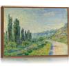 FajerminArt Monet Impressionista Paesaggio Quadri Moderni Con Cornice, Rive Della Senna Vicino a Vétheuil Stampe da Parete Classico Natura Quadro Stampa Su Tela Decorazioni per Soggiorno Camera da Letto 30X40cm