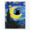 GAINOW Van Gogh Il Gatto della Notte delle Stelle - Tela Artistica da Parete, Poster Divertente, Stampa Floreale Colorata Astratta Estetica per Camera da Letto 30 x 40 cm