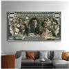 NFGGRF Graffiti Street Money Art 100 Dollar Canvas Painting Poster Stampe Wolf of Wall Street Pop Art for Living Room Decor -50x100cm No Frame
