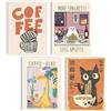 mojoliving Set di poster divertenti Cafe Pasta Animali Illustrazione Immagini da parete A4 Impressioni d'arte moderna Decorazione umoristica per cucina, soggiorno, ufficio, caffè