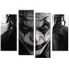 bilderfelix Quadro su tela Primo piano inquietante di un uomo in costume e trucco da Joker - Tela 130x80 cm - 4 pannelli