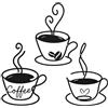youfengamz 3 Pezzi decorazione da parete in Metallo, decorazioni da parete Nuovi modelli modello tazza da caffè in metallo nero, Stile minimalista Per Caffè Cucina Sala Da tè Ristorante Home Decor