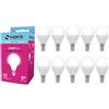 Superia Milano Superia Lampadina LED E14 Sfera, 6W (Equivalenti 40W), Luce Fredda 6000K RA80, Luminosa 525 lumen, copertura opale C37, Attacco Piccolo, Risparmio Energetico, Nessuno Sfarfallio, SE14F Pacco da 10