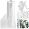LPAMABA Rotolo di organza trasparente, 50 m x 30 cm, colore bianco, in organza, runner da tavolo, in tulle, in organza, per matrimoni, tessuto decorativo da tavolo, fai da te