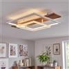 hofstein Lampada a soffitto LED Pompu, lampada a soffitto dimmerabile in metallo/legno/plastica in bianco/natura, lampada dimmerabile, LED 24 watt, 3000 K, 1500 lumen