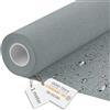 DreamRoots Tessuto Impermeabile al Metro Effetto Lino, Light grey, 1 m | Stoffa impermeabile per esterno, tessuto al metro per divani, 160 cm, 220 g/m² 600D, cuscini, idrorepellente, look lino