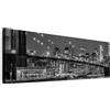 LUMASOUL Quadri Moderni Soggiorno - Quadri Camera da Letto Motivo Città - Poster da parete con cornice in legno e telaio - Stampe da Parete 120x40 cm Motivo Architettonico - Nero - Bianco