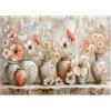 Lupia - Quadro moderno Canvas Prime FLOREALE SHABBY 1 50x70 cm, Stampa su Tela effetto dipinto vasi con fiori, Pennellate tridimensionale, Telaio in Legno, per soggiorno camera da letto ufficio
