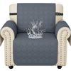 Ystyle Copripoltrona 1 Posto Con Braccioli Universale, Grigio | Copri Divano Antigraffio Gatto Con Tasche Laterali, Sofa Cover Antiscivolo Lavabile per Animali, Copridivani Mobili Protector