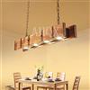 AHQX Lampada A Sospensione in Legno Massello Retrò Ferro Antico Appeso Ciondolo Integrata 4*Led 20W Luci Pendenti Altezza Regolabile Lampadario Salotto Soggiorno Cafe Bar Cucina Plafoniera Soffitto Lamp