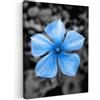 MuchoWow© Stampa su Tela Canvas Quadri per il Soggiorno Quadro Camera da | 50x70 cm - Letto Decorazioni Parete con Fiori - Blu - Nero - Bianco