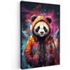 MuchoWow© Quadro Moderno Soggiorno Decorazioni Da Parete Quadri Su Tela Da | 80x120 cm - Salotto Grandi Foto Con Cornice Stampe Su Tela Camera Da LettoPanda - Cappotto - Graffiti - Arancione