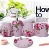 LUANT Accessori da bagno vintage rosa 5 pezzi Caratteristiche: dispenser di sapone, portaspazzolino, bicchiere e portasapone, set regalo da bagno