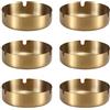 Vyloky 6 posacenere in acciaio inox, con scanalature a U, antivento, 8/10/12 cm, oro/argento, tavolo balcone giardino, regalo moderno (8 cm, oro 6 pezzi)