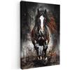 MuchoWow© Quadri Moderni Soggiorno Poster Da Parete Decorazioni Muro | 60x90 cm - Salotto Quadro Grande Foto Con Cornice Stampe Su Tela Camera Da Letto Cavallo - Animali - Nero - Lusso - Moderno