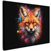 MuchoWow© Stampe Su Tela Quadro Soggiorno Quadri Camera Da Letto Moderni | 70x50 cm - Accessori Salotto Poster Da Parete Con Cornice Decorazione MuroGraffiti - Volpe - Pop art - Animali - Nero