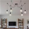 LEDSone Spider Lights, lampadario a sospensione a forma di ragno, lampadario da soffitto vintage E27, lampada industriale per camera da letto, cucina, bar (Style 4, With Bulb)