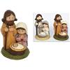 COSE DA CASA Set 2 Mini Natività bimbi statua a Blocco in Poliresina con Giuseppe, Maria e Bambinello H 9 cm Abiti Effetto Rigato Decorazione Natalizia