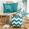 Generic Set di 4 federe geometriche per cuscini, 45 x 45 cm, decorative per esterni, stile bohémien, moderne, per divano, camera da letto, decorazione per interni (verde)