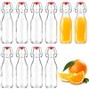 Gerbala 10 Bottiglie di Vetro, 250 ml Bottigliette di Vetro con Tappo Ermetico, Bottiglie Riutilizzabili Bottiglie Vuote per per Bevande Fatte in Casa, Birra, Liquori, Succhi, Olio, Sciroppi