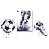 KQDRAVINE Set di 3 Poster Calcio in Bianco e Nero con Sfumature Bluastre Quadri Artistici su Tela Poster da Parete Quadri Stampe da Parete per Soggiorno e Camera da Letto Senza Cornice (30×40 cm)