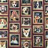 Panini Tessuti, Tessuto Panama Cotone Quadri con Cani - Venduto al Mezzo Metro, 1 qtà = 50 cm; 2 qtà = 100 cm - Arredo, Sedie, Divani, Fai da Te