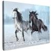 MuchoWow© Quadro Camera Da Letto Quadri Soggiorno Decorazione Parete Quadri | 40x30 cm - Moderni Su Tela Stampe Foto Con Cornice Quadretti Poster Casa Cavalli - Inverno - Animali - Natura - Neve