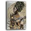 Printerland Quadro Moderno Donna Bellezza Africana Quadri moderni soggiorno da Parete XXL grande Stampa su tela Canvas Decorazione Murale muro Arredo Camera da letto Cucina (70x100 cm, 8)