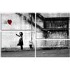 PIY PAINTING Quadro su Tela Stampa Disegno su Tela Bansky Stile - Girl with Red Balloon - Repliche di Dipinti Famosi Decorazioni per Camera da Letto, Soggiorno, Cucina, Bagno, Hotel 80 x 50cm 1 Pezzo