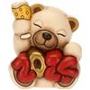 THUN, Teddy Buon Anno 2024 con Calice in Ceramica Decorata a Mano, Addobbo Natalizio, Idea Regalo, 6.7x5.8x6 cm h