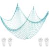 Yuqilin 200×100 CM Rete da Pesca Decorativa, Stile Marino Decorazione da Parete, Stile Mediterraneo Set per Appendere Foto, per Pareti di Feste, Casa, Decorazioni Fotografiche (Blu)