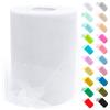 Uiopa Tulle Bianco, 15cm x 91,4m Tulle Rotolo Tessuto Nastro Poliestere per Gonna Tutù, Decorazione per Matrimoni/Feste, Fiocco Regalo, Artigianato Fai-da-Te