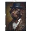 KUSTOM ART Quadro Quadretto Stile Vintage Serie Animali Aristocratici Cane Labrador da Collezione Stampa su Legno 25x18 cm