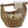 Loberon Liope Portarotolo - Rattan Intrecciato a Mano - Effetto Decorativo, Marrone
