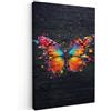 MuchoWow© Quadro Camera Da Letto Quadri Soggiorno Decorazione Parete Quadri | 80x120 cm - Moderni Su Tela Stampe Foto Con Cornice Quadretti PosterFarfalla - Graffiti - Colori - Arte