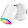 ledscom.de Spot a parete WAIKA, monolampada, con interruttore, GU10, bianco opaco, incl. Smart Home RGBW GU10 LED, 5,41W, 473lm