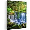 MuchoWow© Quadri Astratti su Tela Foto Quadro Moderno Soggiorno Canvas | 50x70 cm - Decorazioni Camera da Letto Giungla - Cascata - Australia - Piante - Natura