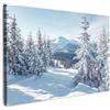 MuchoWow© Stampa Foto Quadro Moderno Quadri Moderni Soggiorno Con Cornice | 90x60 cm - Stampe Da Parete Camera Da Letto Matrimoniale Decorazione Canvas Paesaggio invernale - Natura - Alberi - Neve
