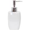 MSV - Set di Accessori da Bagno in Ceramica da 3 Pezzi - Dispenser di Sapone - Portasapone - Bicchiere - Bianco - Design Solido ed estetico