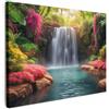 MuchoWow© Stampa Foto su Tela Quadro Moderno Soggiorno Quadretti da Parete | 70x50 cm - Decorazioni Casa Cascata - Natura - Piante - Giungla - Acqua