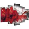 murando - Quadri Moderni per Soggiorno, Fiori, 150x75 cm | Chiodi Inclusi, 5 Pezzi, Quadro Moderno, Pannelli Decorativi per Pareti, Decorazione da Parete, Resistenti Allo Sbiadimento