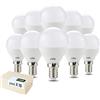 DYA - SET DA 10 LAMPADINE LED E14 a forma di SFERA E14-4W EQUIVALENTI A 30W - LUCE NATURALE 4000K - 395 LUMEN