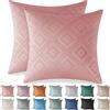 Ystyle Federe Cuscini Divano 50x50 2 Pezzi, Copricuscini Divano in Vellut per Camera da Letto Natalizie, Decorativi Federa per Salotto Soggiorno Elegante Moderni Fodere Arredo, Rosa