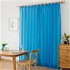 Generic Tende trasparenti in tulle per soggiorno, camera da letto, moderne, 2 x 1 m, trasparenti, multicolore, decorazione per la casa (blu scuro)