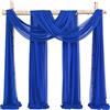 Showgeous Tessuto drappeggiato per archi nuziali, 4 pannelli, 71,1 x 6,1 m, blu reale, tende per cerimonie, in chiffon, drappeggi, decorazioni per archi di nozze, per ricevimenti, tende trasparenti per feste