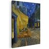 BKstuff Quadro stampa su tela canvas Quadro opere di Vincent Van Gogh Paesaggio da appendere Arredamento Soggiorno (50x60cm, Terrazza del caffè la sera, Vincent Van Gogh)