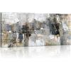 FajerminArt Grande Stampa su Tela Con Cornice Grigio astratto Quadri Moderni Immagine pittura su tela soggiorno camera da letto Cucina ristorante Decorazione Murale pronto per essere appeso 120x50cm